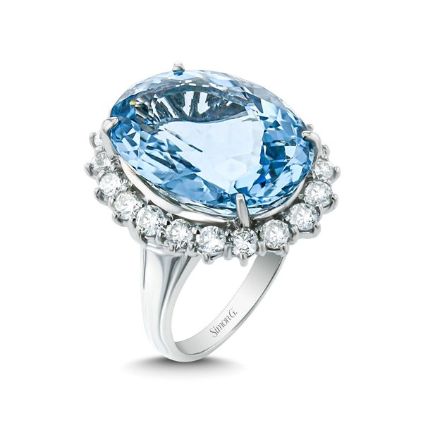 aquamarine diamond ring