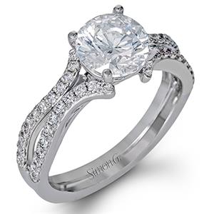 Simon G Split Shank 18K - White Gold Diamond Engagement Ring. Arthur's ...