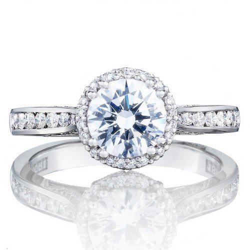 Tacori Halo 18K - White Gold Diamond Engagement Ring. Arthur's Jewelers
