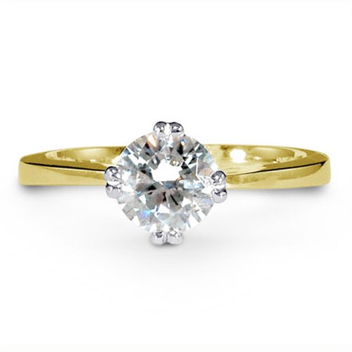 Mark Silverstein Solitaire Yellow Gold Diamond Engagement Ring. Diamond ...