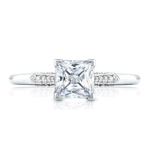 Tacori Side Stone 18K - White Gold Diamond Engagement Ring. Designer ...