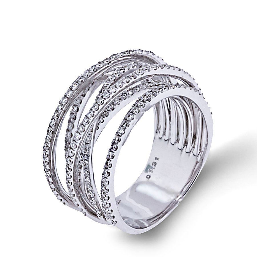 Arthur's Collection Diamond Pave Set 18K - White Gold Womens Wedding ...