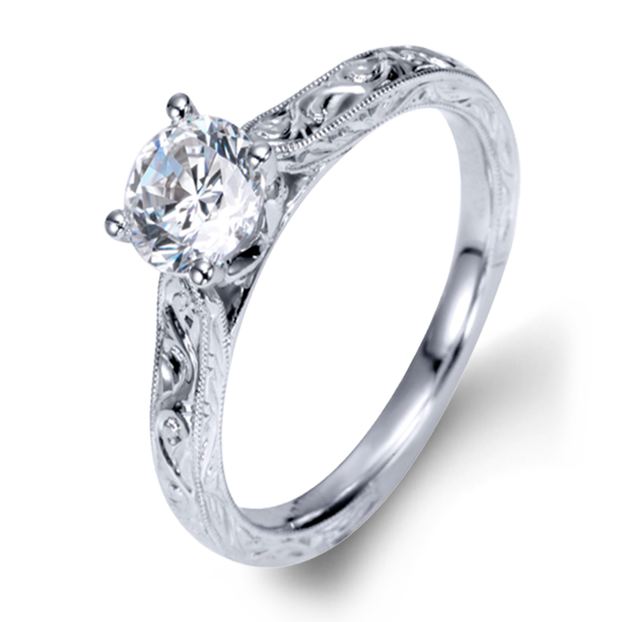 Arthur's Collection Solitaire White Gold Diamond Engagement Ring ...